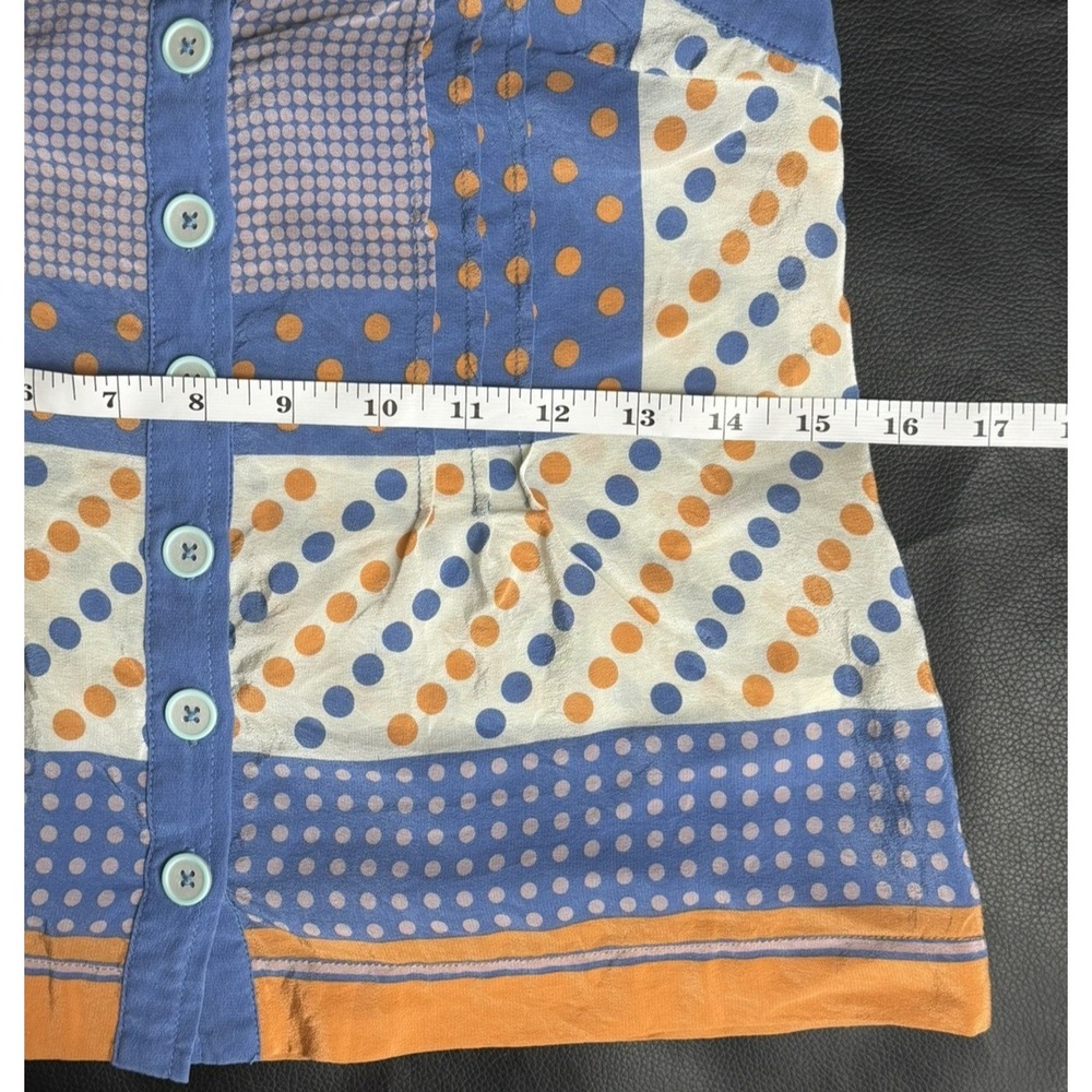 Maeve Anthropologie 100% Silk Polka Dot Camisole Button Front Tank Top 00P EUC - Picture 7 of 10